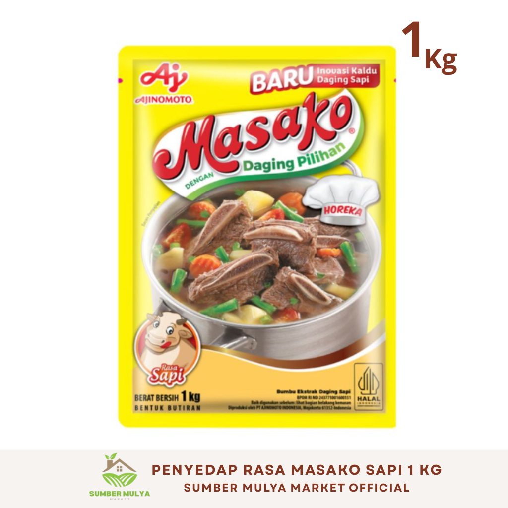 

MASAKO Sapi Penyedap Rasa 1 KG/Masako Rasa Sapi Asli – Kaldu Bubuk Pilihan Koki – Enak & Praktis untuk Semua Masakan/Masako Sapi, Bumbu Kaldu, Rasa Daging, Sachet, Hemat, Murah/untuk stok dapur, untuk masak harian, untuk jual ulang