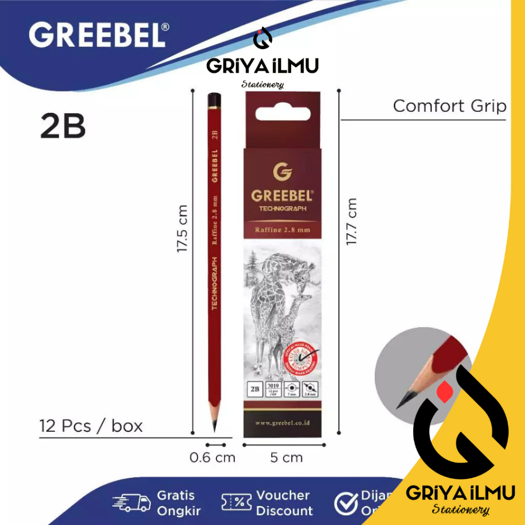 

Pensil Raffine GREEBEL 7019 2B 2.8mm (023035)
