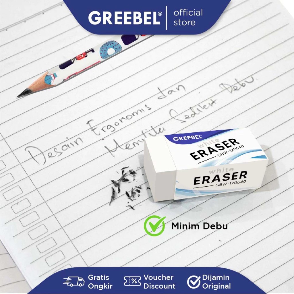 

BUNDLE 10 PCS Grebel Eraser GBW-120630 Cepat Hapus Aman