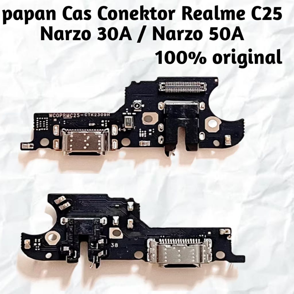 Papan Cas Realme C25 / Narzo 50A / Narzo 30A original Konektor Charger Board sparepart HP