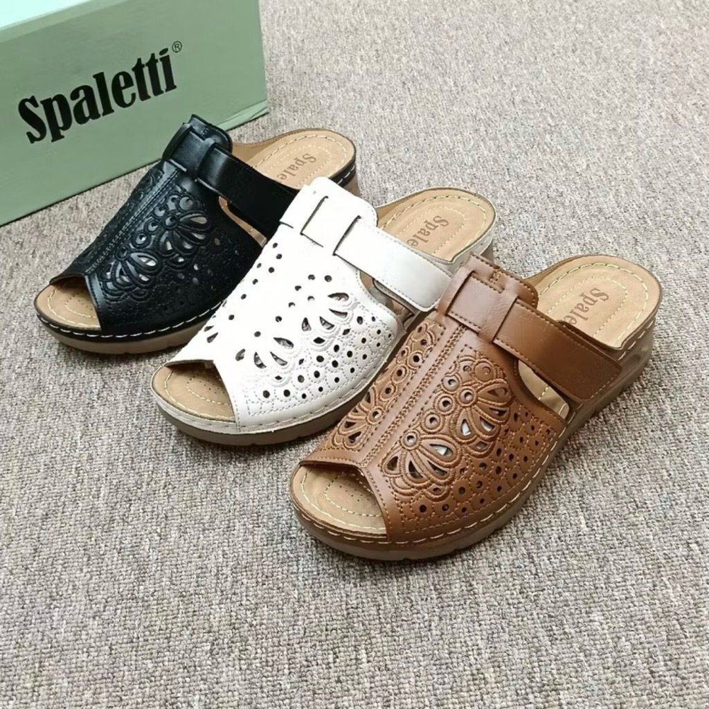 SANDAL WEDGES WANITA SPALETTI IMPORT TERBARU