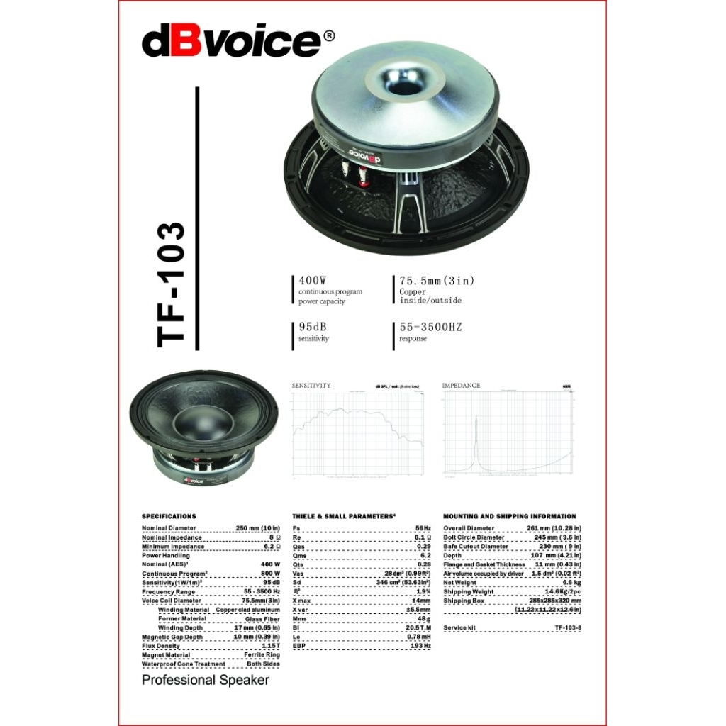 Speaker db voice TF 103 // voice coil 3 inch