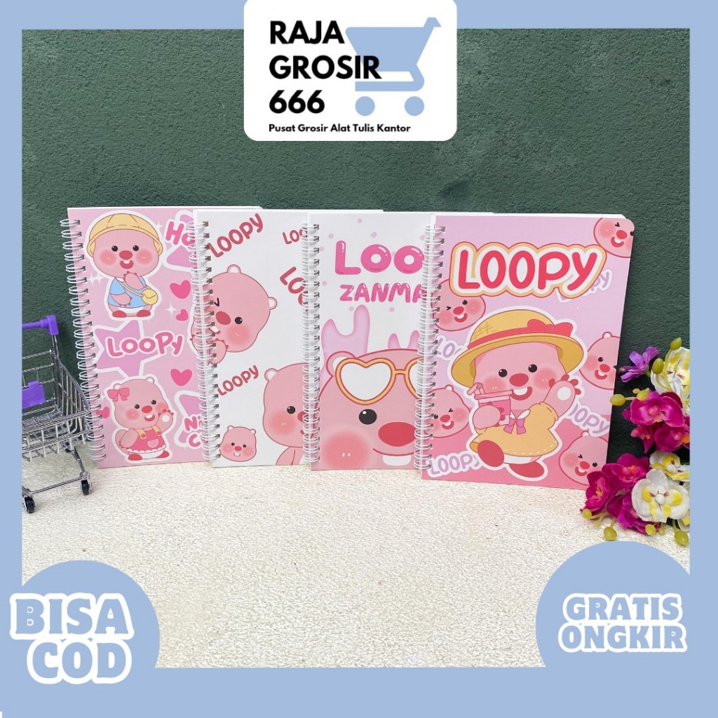 

BUKU BINDER SPIRAL A5 LOOPY BK-2030 NOTE BOOK BUKU DIARY LUCU IMUT ZANMANG LOOPY BAGUS COD ALAT TULIS KANTOR