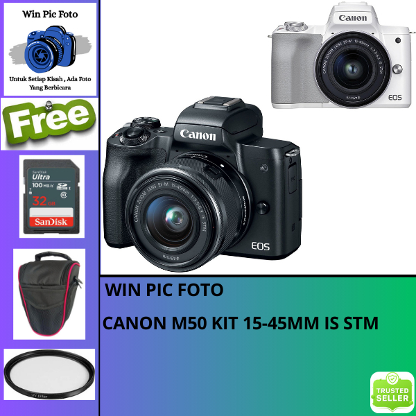 Kamera Canon M50 Kit 15-45mm F3.5-6.3 IS STM / Camera Canon / Kamera Mirrorless / Camera Mirrorless