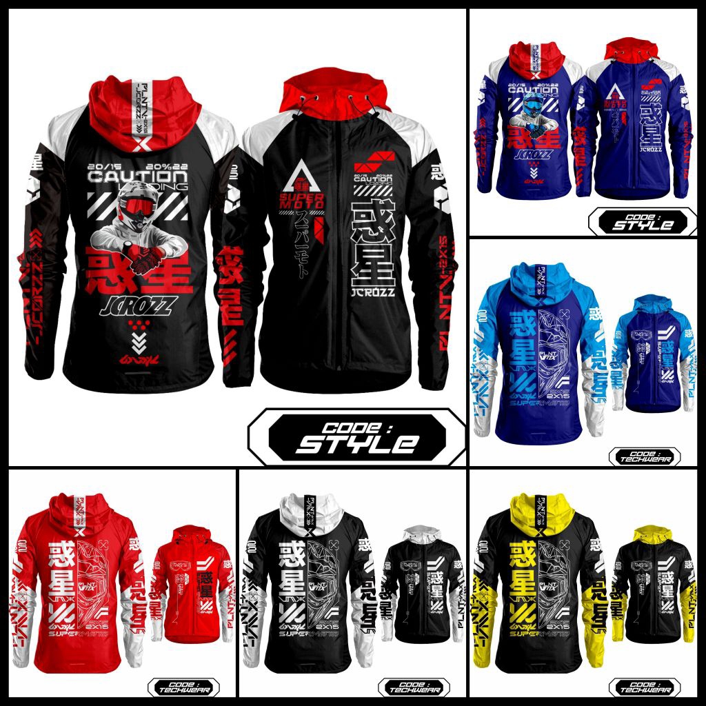 (BISA PAKAI NAMA) ORIGINAL JACKET JCROZZ BANDUNG JAKET MOTOR RIDING SUPERMOTO TOURING WINDBREAKER PR