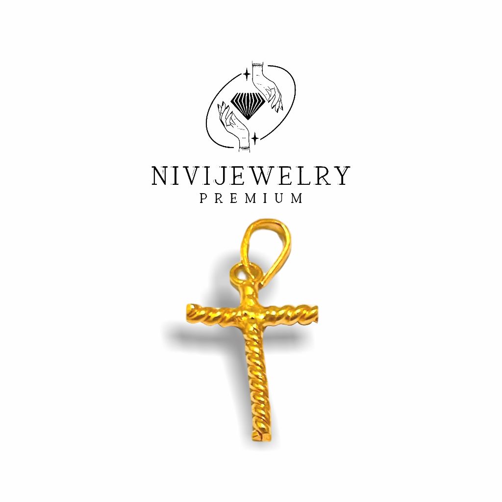 Liontin Salib Emas Replika Premium – NiviJewelry Sanctus Kalung Salib Elegan