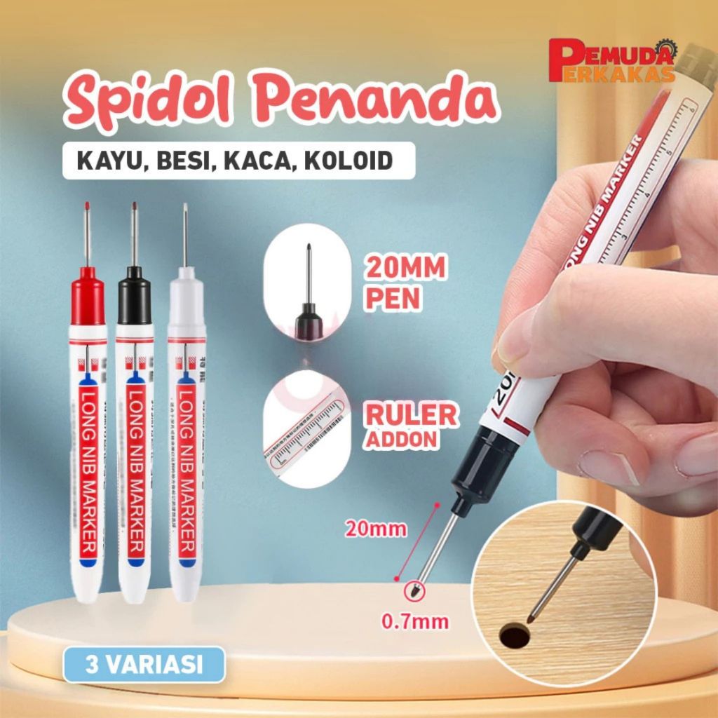 

Spidol Pertukangan Nib Marker Penanda untuk Kayu, Besi, Kaca / Spidol Alat Tulis Penanda / Spidol Long Nib Head Marker