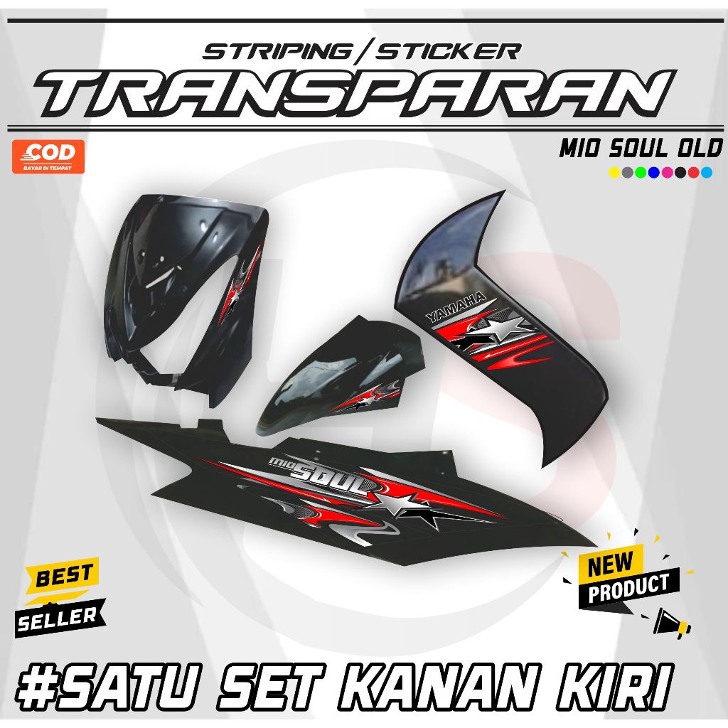 STIKER STRIPING TRANSPARAN MIO SOUL KARBU - Striping Motor MIO SOUL KARBU Transparan TERBARU13