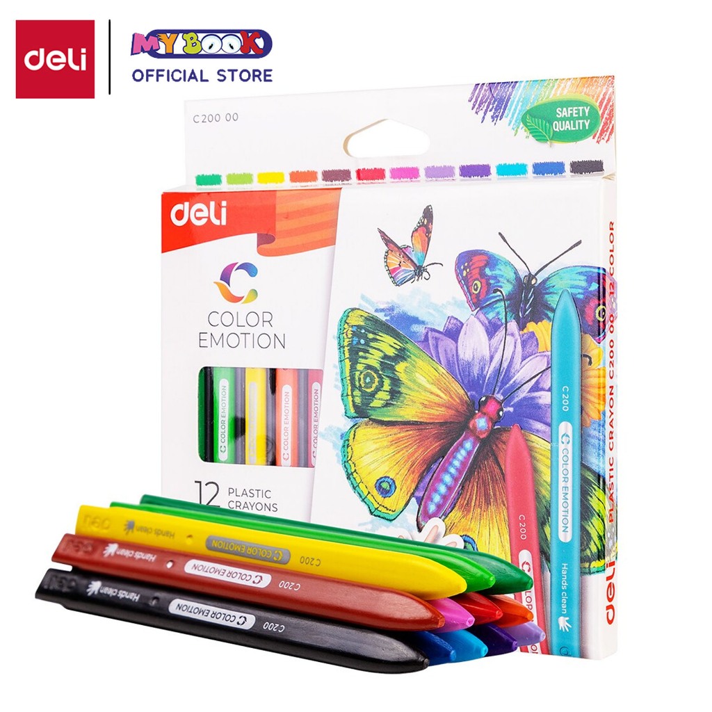 

Deli Krayon Plastic 12 Warna Cerah Bentuk Segitiga Ergonomis tidak beracun EC20000
