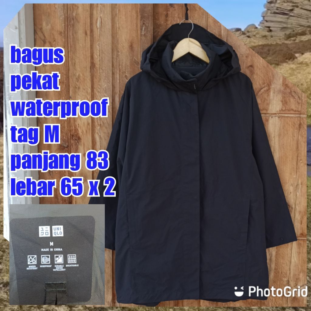 jaket gunung outdoor waterproof uniqlo Seamless parka rain coat