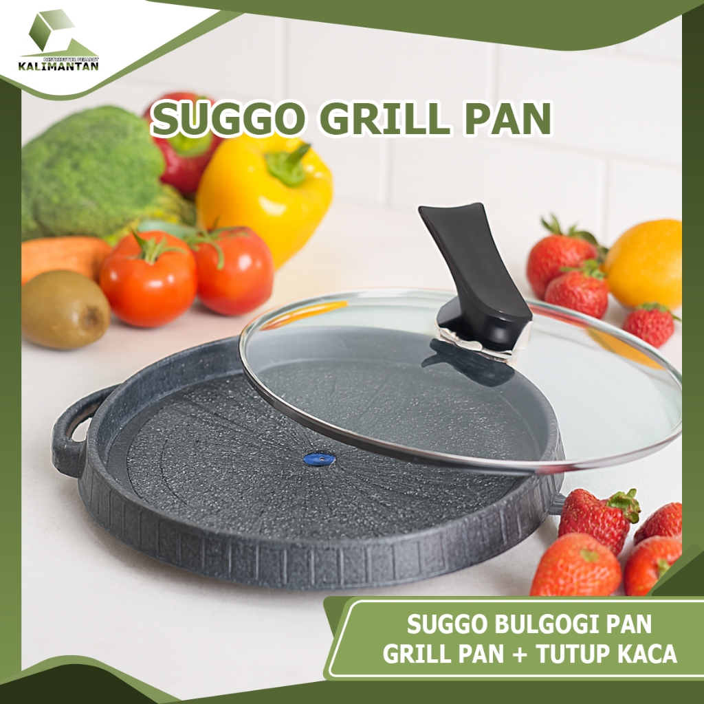 Suggo Bulgogi Grill Pan Anti Lengket + Tutup Kaca