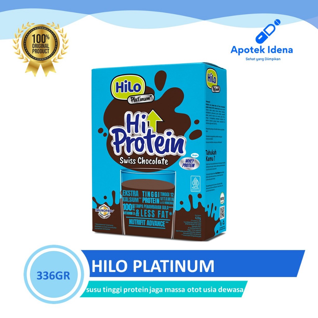 

HILO PLATINUM + HMB VANILA DAN COKLAT SACHET (336GR) - SUSU TINGGI PROTEIN JAGA MASSA OTOT