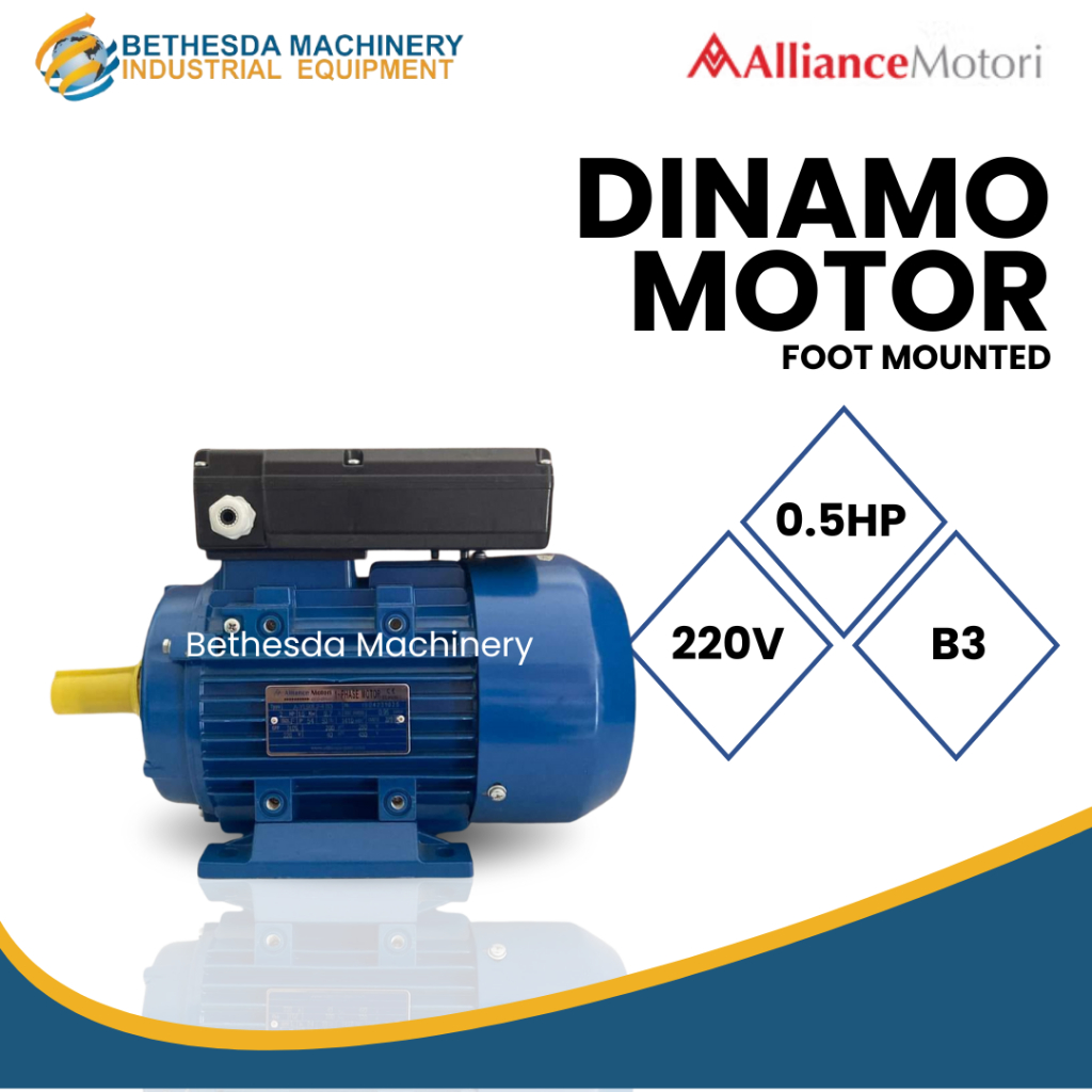 Dinamo Motor 0.5 HP 370 Watt 1 Phase DINAMO ALLIANCE Foot Mounting