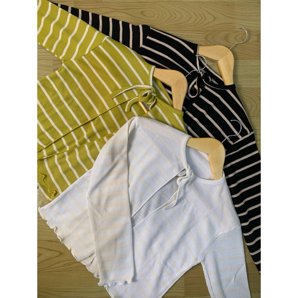 [Ainal_Hijab] Cardigan murah salur tali hijab friendly cardigan lucu korean style