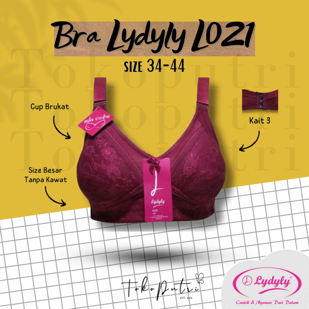 tokoputri17 BH LYDYLY L021 BRA BRUKAT BH BUSA TIPIS TANPA KAWAT