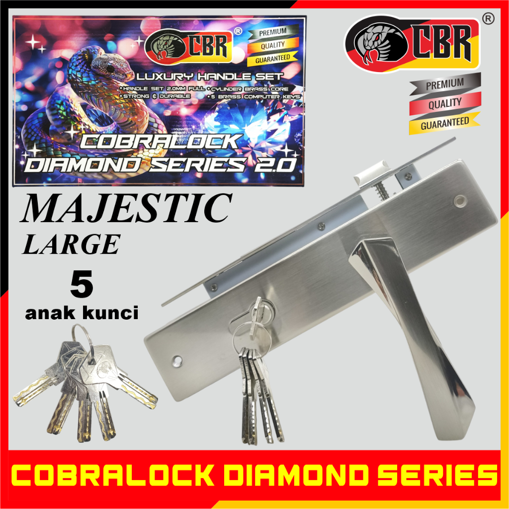 CBR COBRALOCK DIAMOND SERIES Handle Pintu / Kunci Pintu Rumah Diamond Series Tebal 2.0mm Majestic La