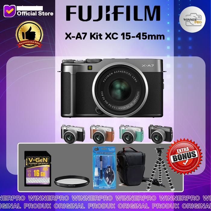 Fujifilm X-A7 Kit XC 15-45mm Fujifilm X-A7 (PAKET LENGKAP)