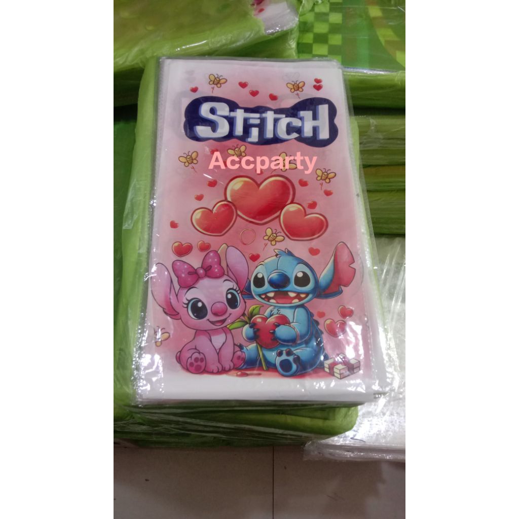 Plastik Bingkisan Ultah Stitch 22×40cm / Opp Ultah / Plastik Snack ultah / Party Bag