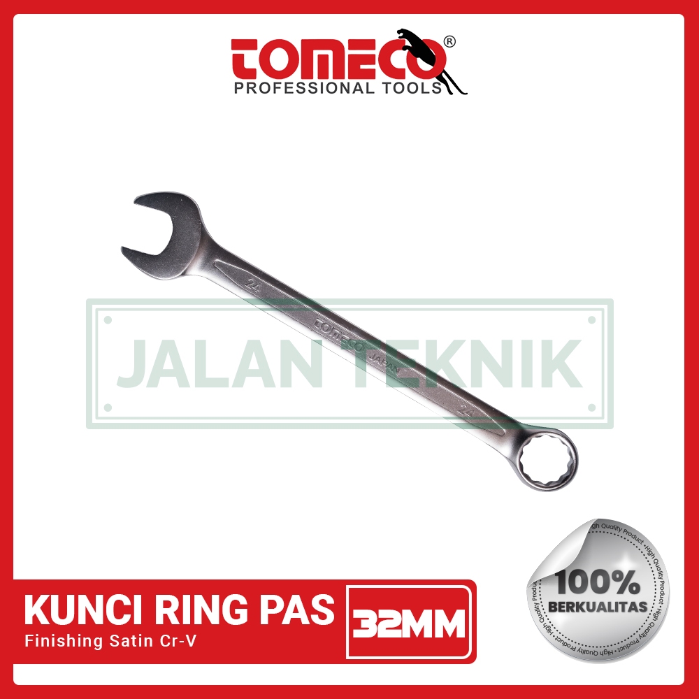 Kunci Ring Pas 24mm/27mm/30mm/32mm Cr-V Tomeco Combination Wrench