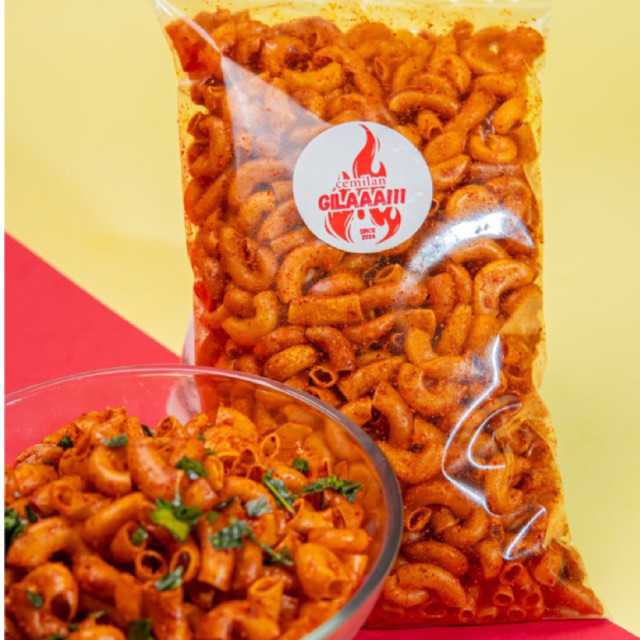 

1 kg makaroni cikruh pedas gurih daun jeruk cemilan gila