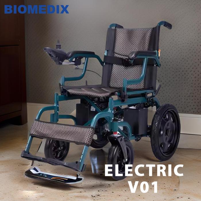 Kursi Roda Elektrik BIOMEDIX Electric V1 Lipat Portable Travelling Dewasa Lansia Alumunium