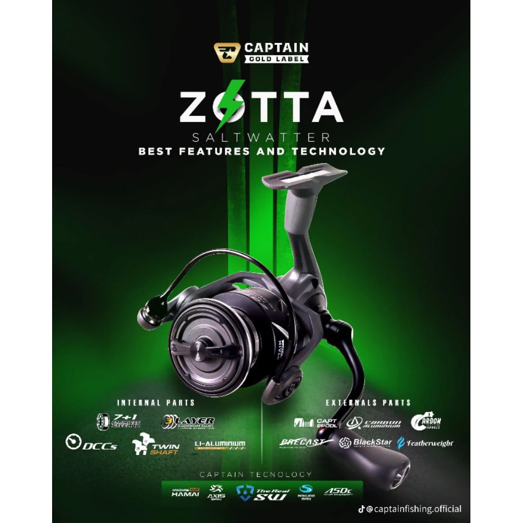 REEL SPINNING CAPTAIN ZOTTA 3000SW & 2000SW POWER HANDLE