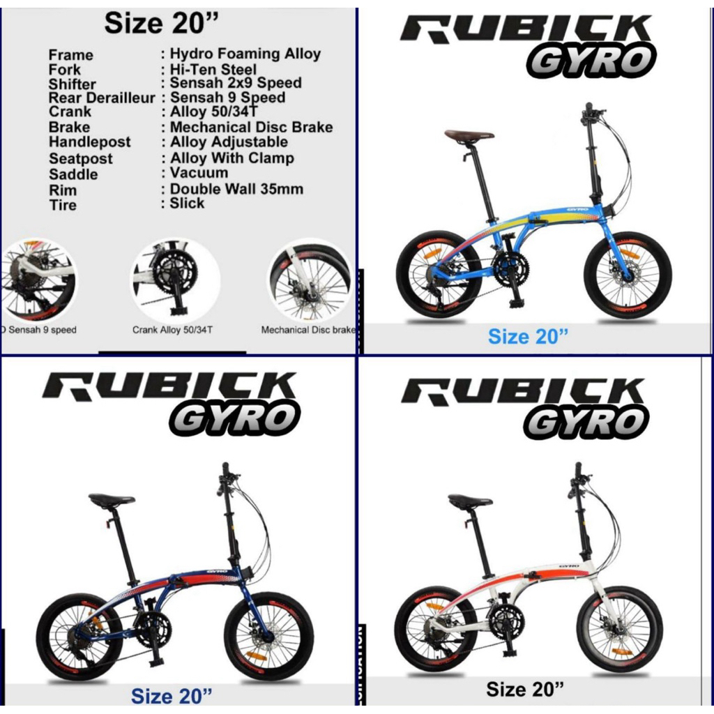 Sepeda Lipat Folding 20 Gyro by United