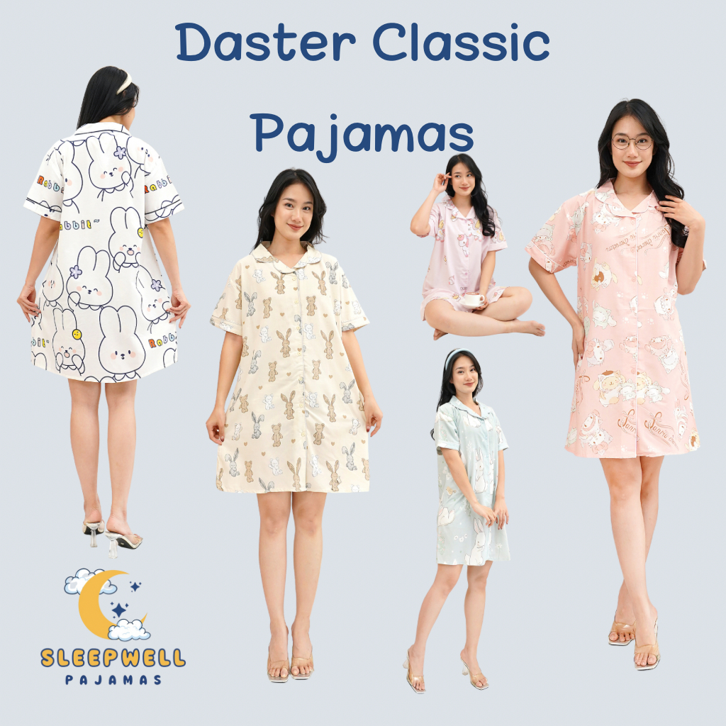Piyama Sleepwell - Daster Baju Tidur Wanita Bahan Katun Jepang Kualitas Dijamin Ori