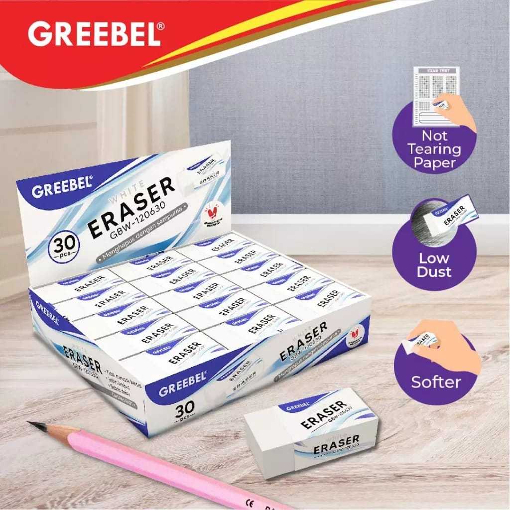 

GREEBEL WHITE ERASER GBW-120630 | PENGHAPUS PUTIH