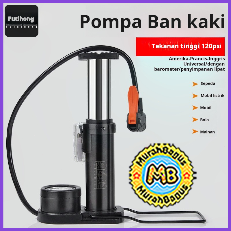 Pompa kaki bertekanan tinggi untuk sepeda, mobil listrik, sepeda motor, mobil, rumah, pompa udara ka