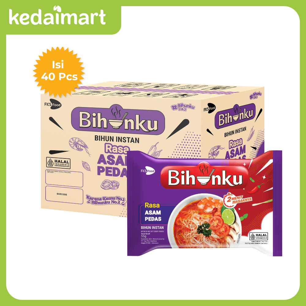 

Bihunku Bihun Instan Asam Pedas Pcs Dus Isi 40