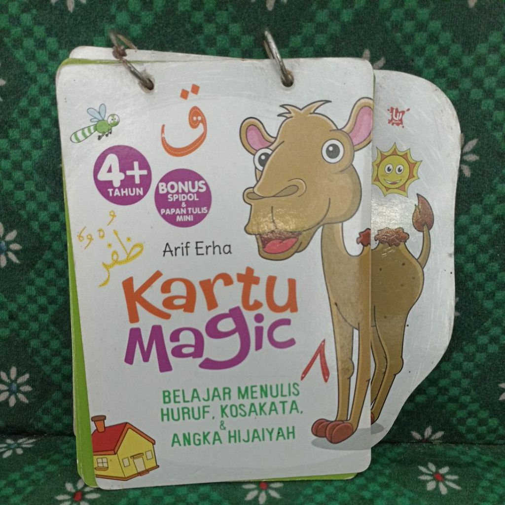 Kartu Magic Pintar Menulis huruf, kosakata dan angka hijaiyah