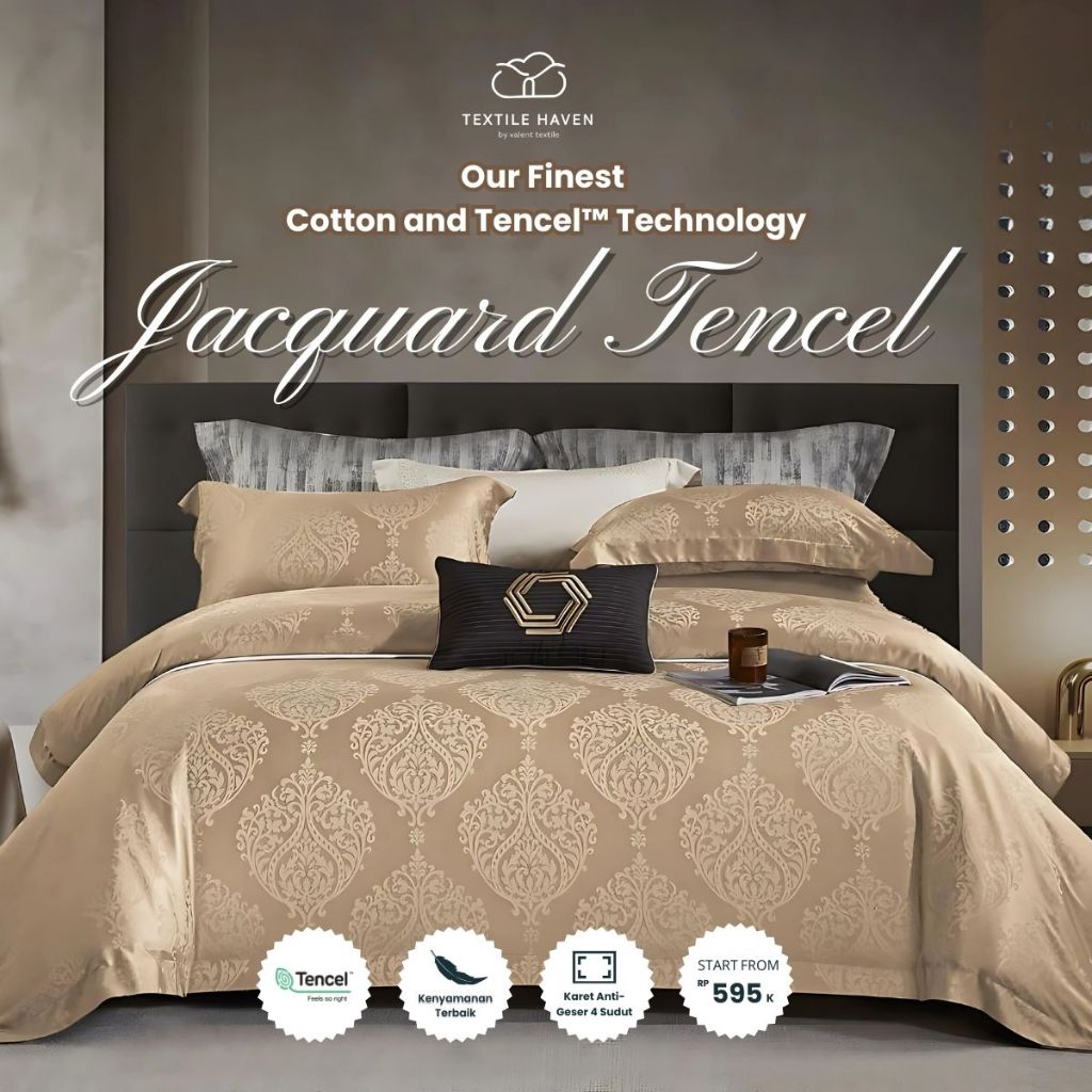 Sprei dan BedCover Jacquard Sutra Serat Bamboo Original 80s | Sprei KingKoil Sutra Emboss tinggi 40