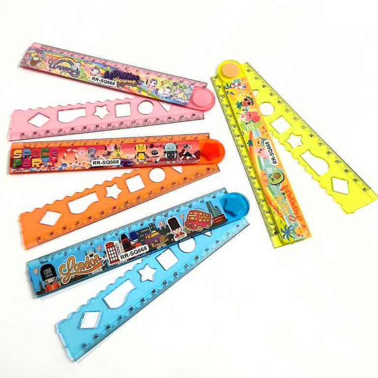 

Harga Grosir ( 1packs / 12pcs ) Penggaris Plastik lipat Warna 30cm SQUEEZY RR-SQ668
