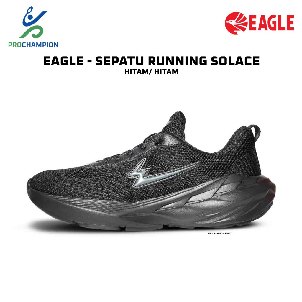 Sepatu Running EAGLE Solace Hitam HItam