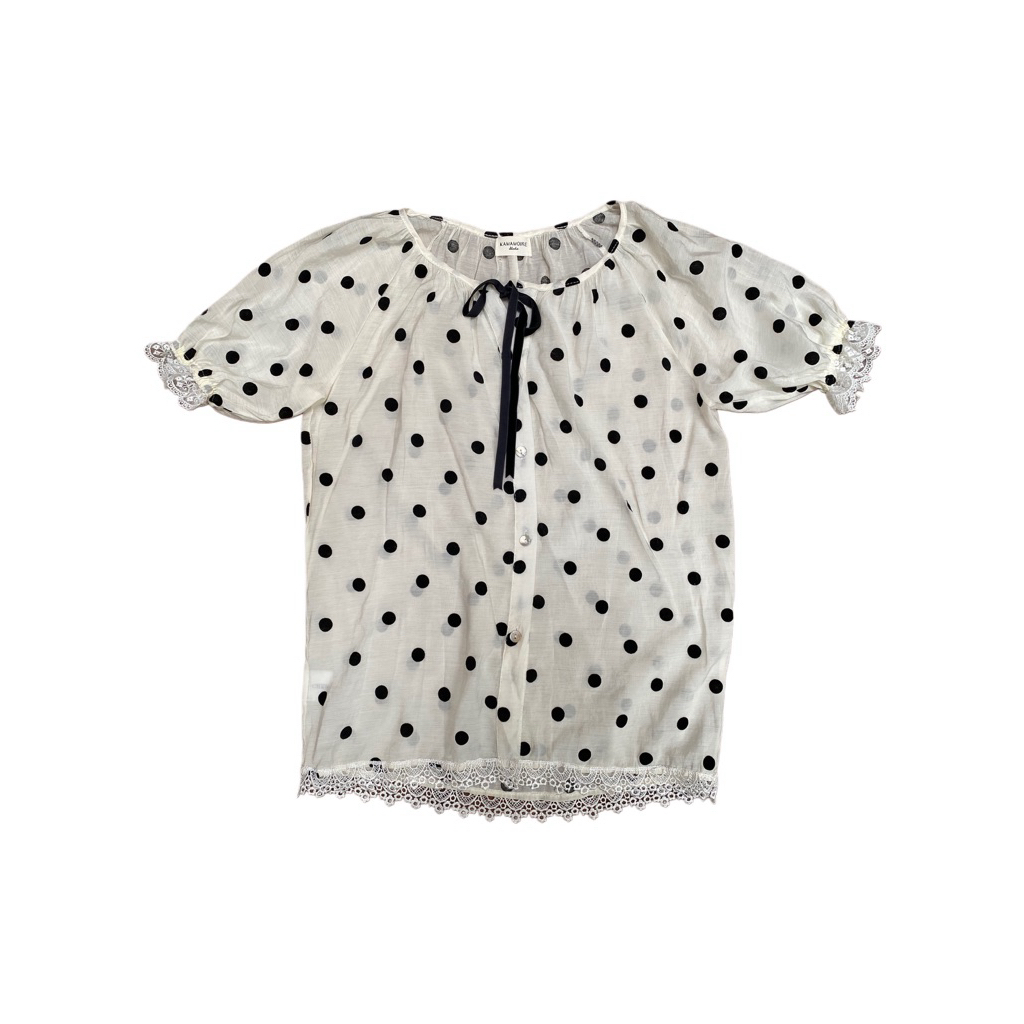 Reworked Pretty Polka | Blouse Wanita Polka | Reworked Blouse