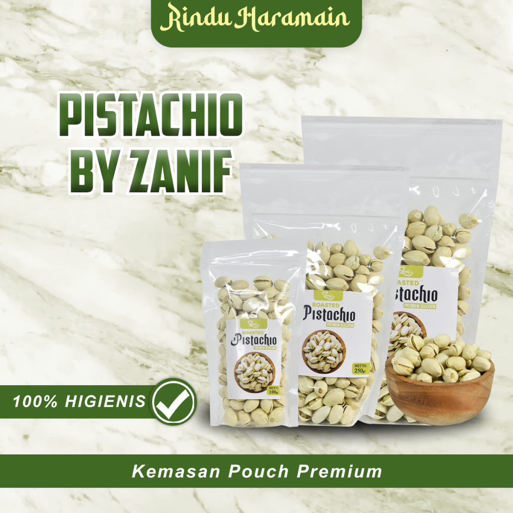 

Rindu Haramain - Kacang Pistachio Premium Khas Arab / Kacang Fustuk | Premium Pouch by Zanif