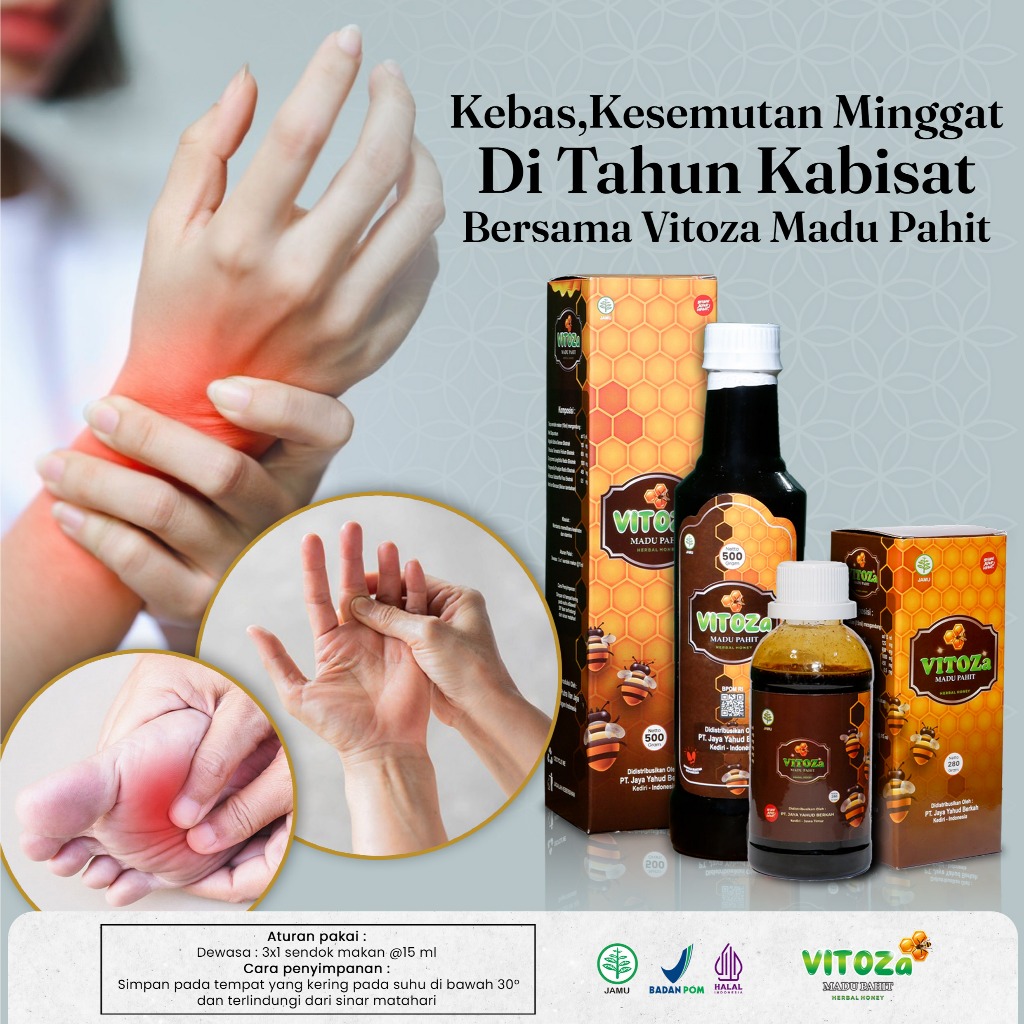 

Vitoza Madu Pahit 500ml & 280ml untuk pegal linu, magh, asam urat, diabetes, kolesterol dll