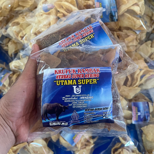 KRECEK KERBAU SPESIAL DAN KERBAU 2 kemasan 500gram/Rambak Sapi KERBAU Mentah Super 500gram / Krecek 