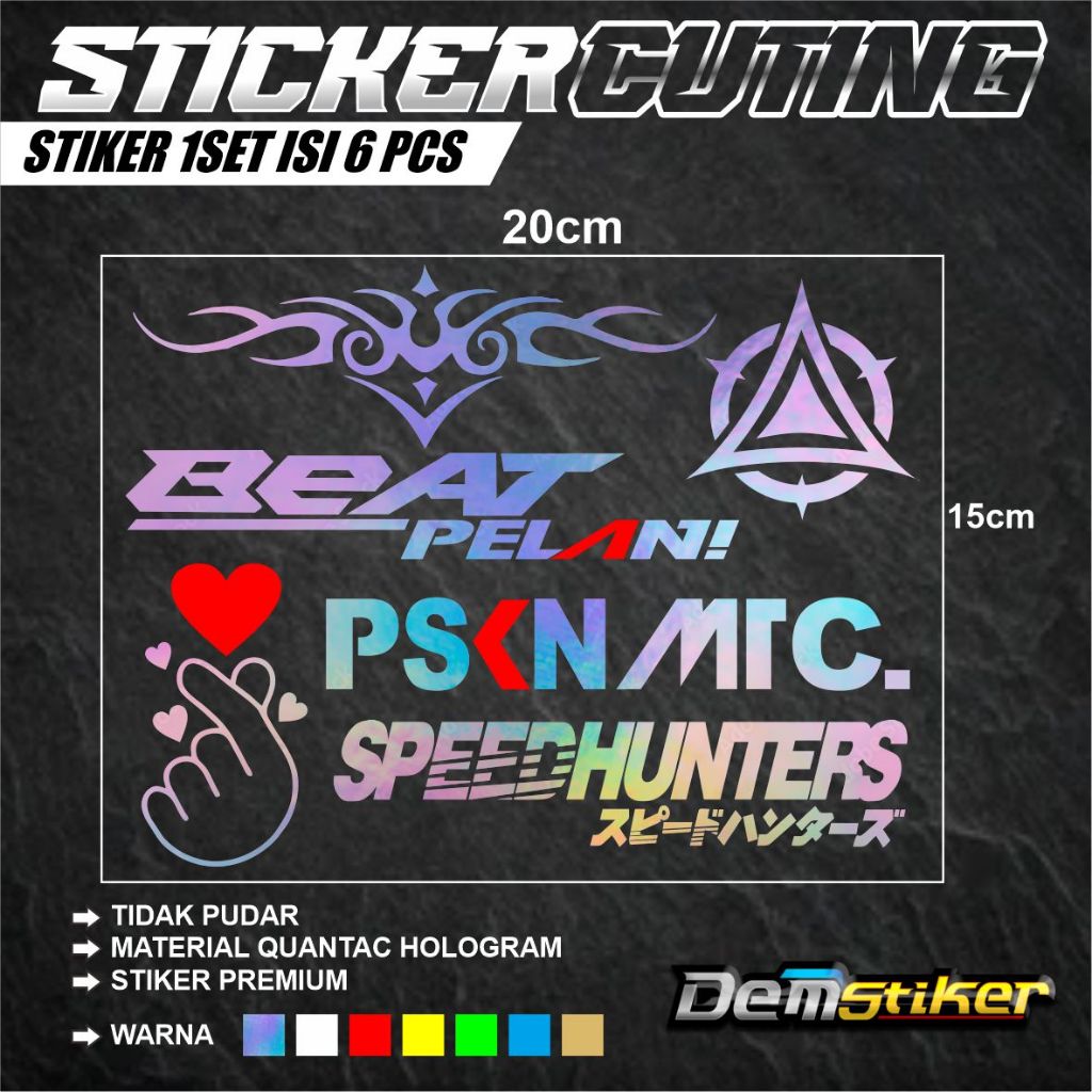 6PCS stiker cuting,stiker 6jenis model,stiker paketan termurah dan berkualitas