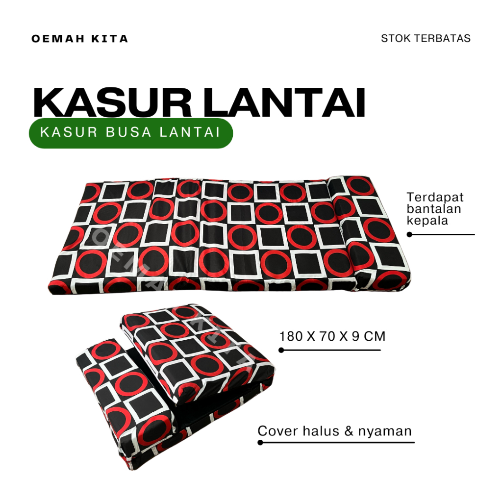 Kasur Lipat 2 Busa 180 x 70 Tebal 9 cm | Kasur Tekuk 2 Murah | Kasur Lantai Anak