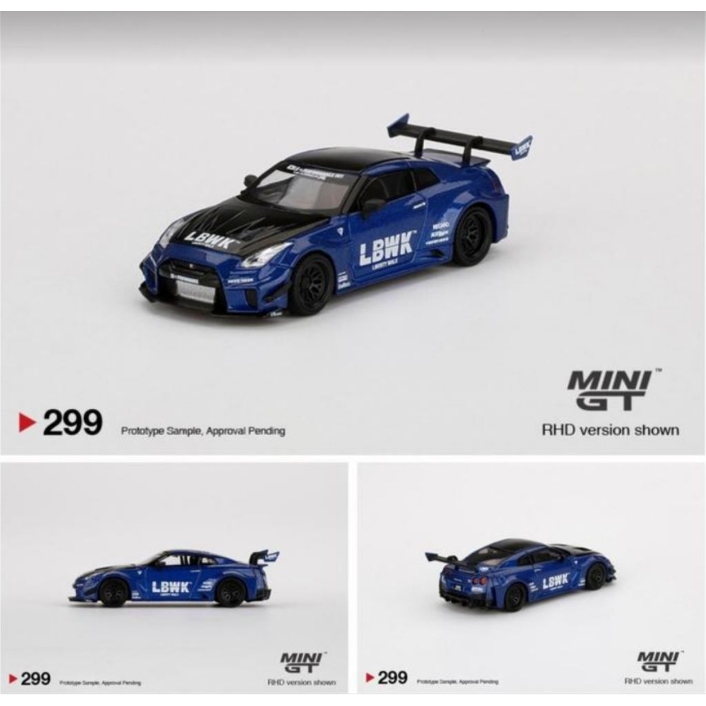 mini gt 299 nissan r35 LBWK blue