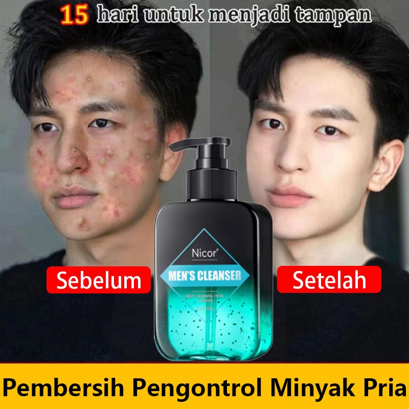Pembersih Wajah Pria Pembersih Wajah Jerawat Men's Face Wash Pori-pori bersih pembersih wajah pelemb