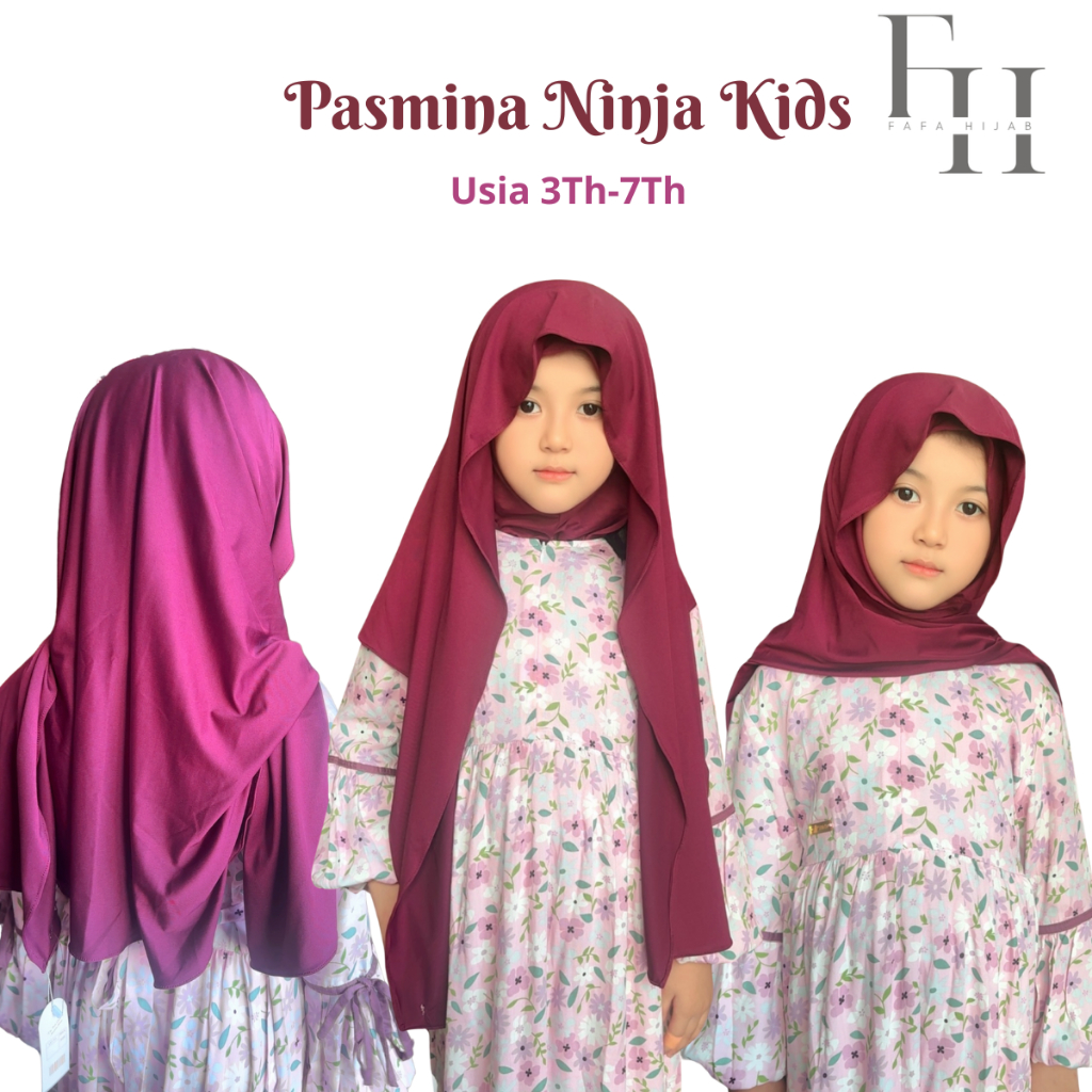 hijab jilbab anak pasmina Inner Ninja Kids Jersey murah hijabdayli
