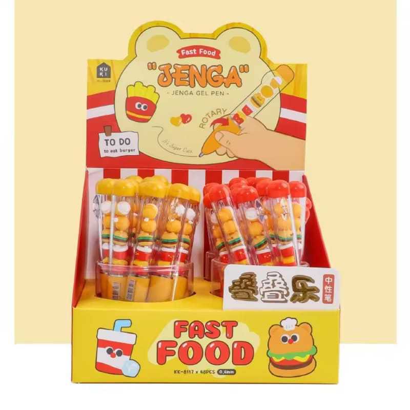 

Jenga Gel Pen Fast Food, Macaroons, Bear Jelly Beads, Crystal Bowknot/Pita Kuki - Creative Stationery ATK lucu