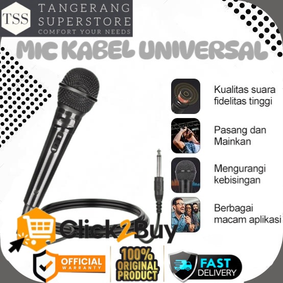MIC KABEL UNIVERSAL SUPER LOW NOISE KUALITAS BAGUS SUARA JERNIH KABEL MIC UNIVERSAL KARAOKE