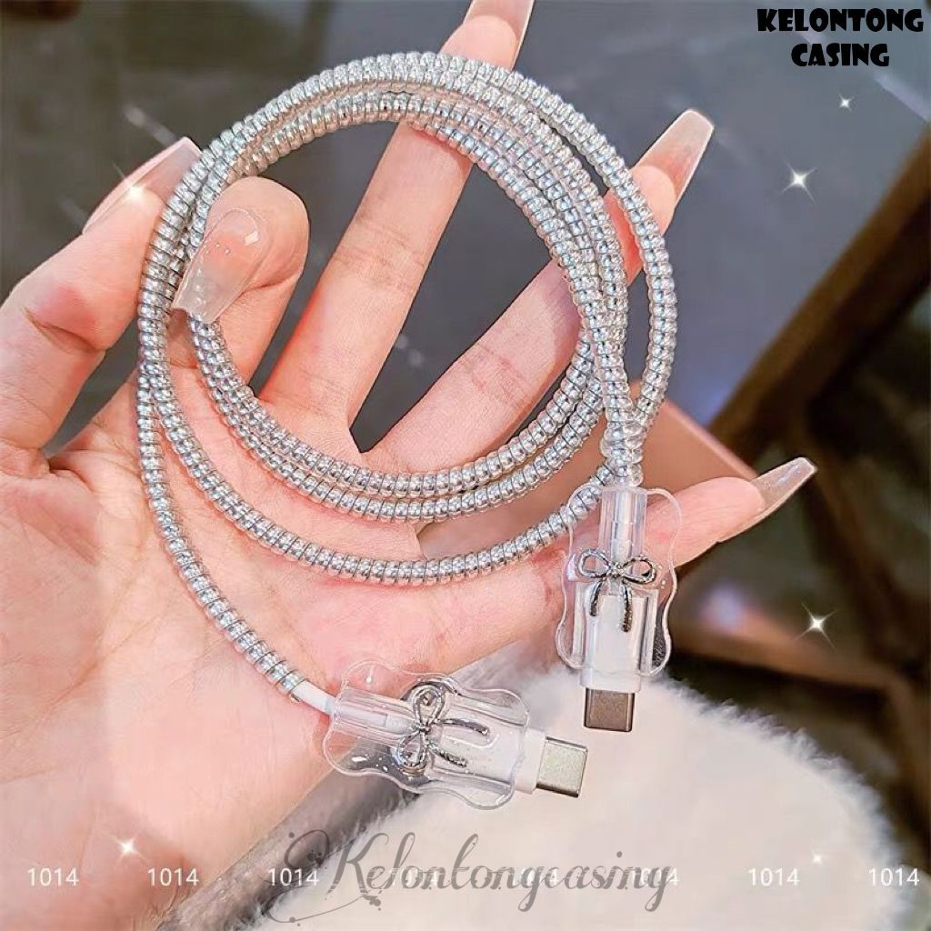 KC - (4 in 1) Pelindung Kabel Charger Micro USB+Type-C dan Type-C+Type-C Pelindung Kabel Data Kawat 
