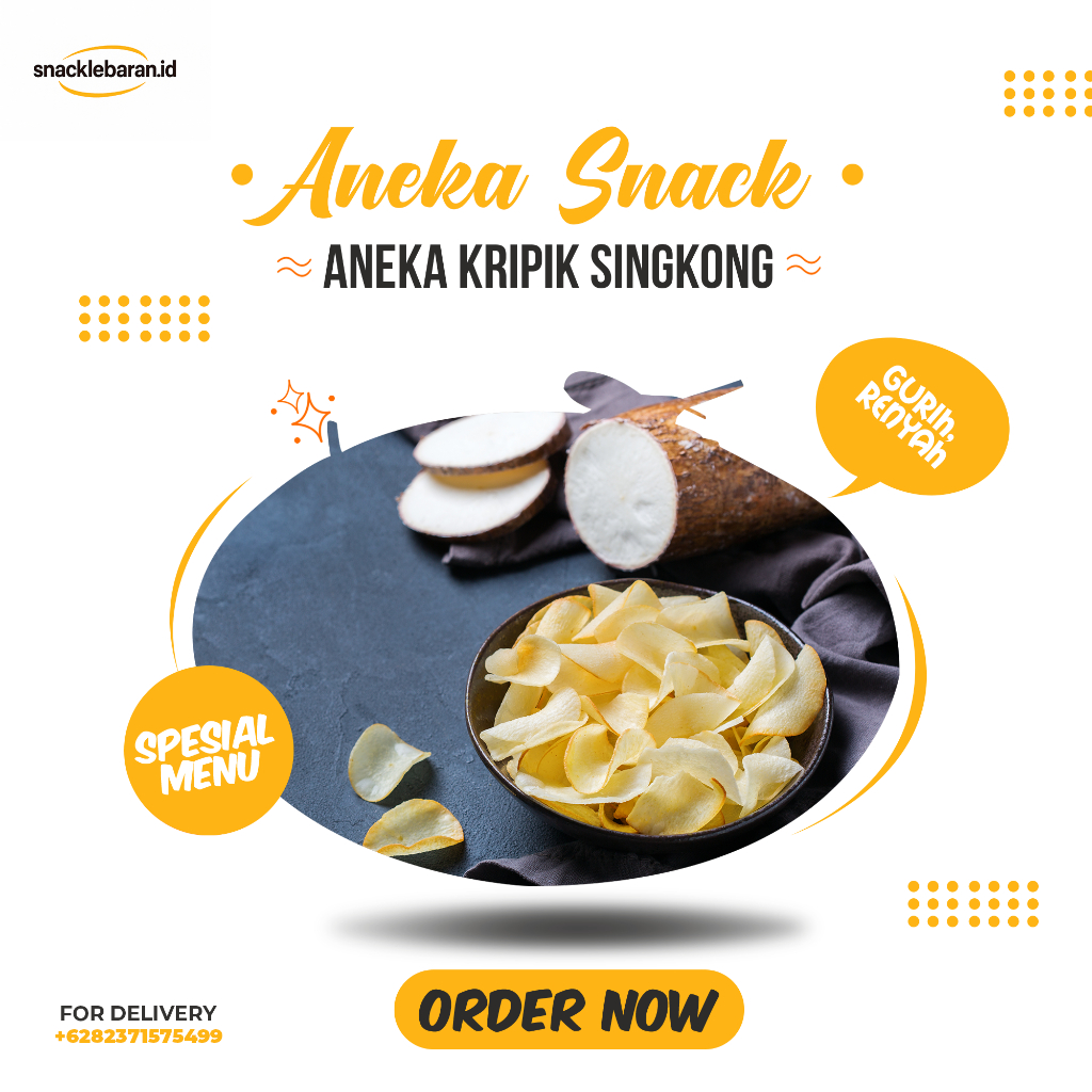 

Aneka Kripik Singkong Berbagai Rasa (Original,Jagung Manis,Balado, Pedes Manis)