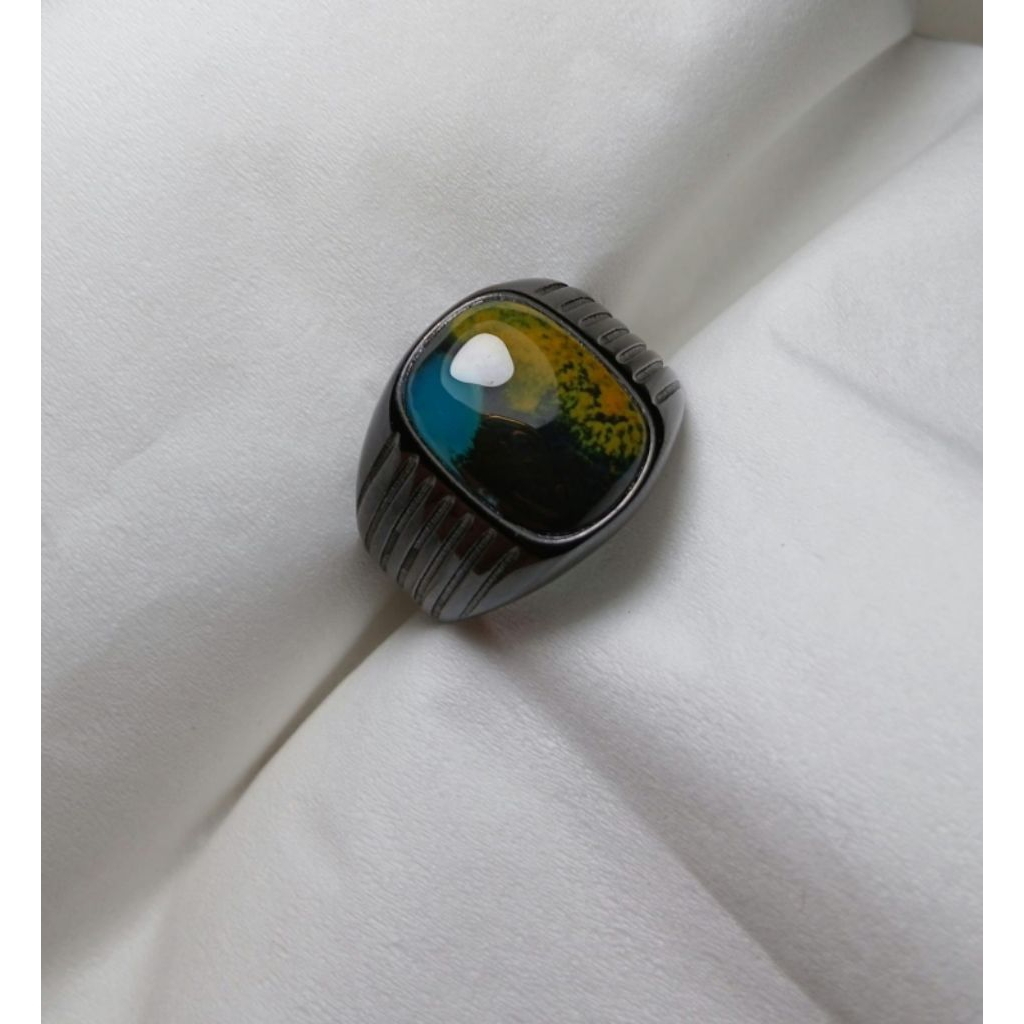 Cincin Bacan kembang kotak natural