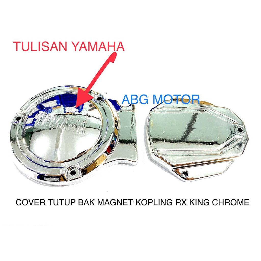 COVER TUTUP BLOK BAK MAGNET KOPLING RX KING CHROME TULISAN YAMAHA